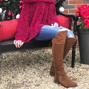 Sbicca Brown Suede Over the Knee Boots